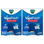 Vicks Vapo Patch Long-Lasting Soothing Vapor Wearable Aroma Patches, Adult, 5 ct, 2 Pack