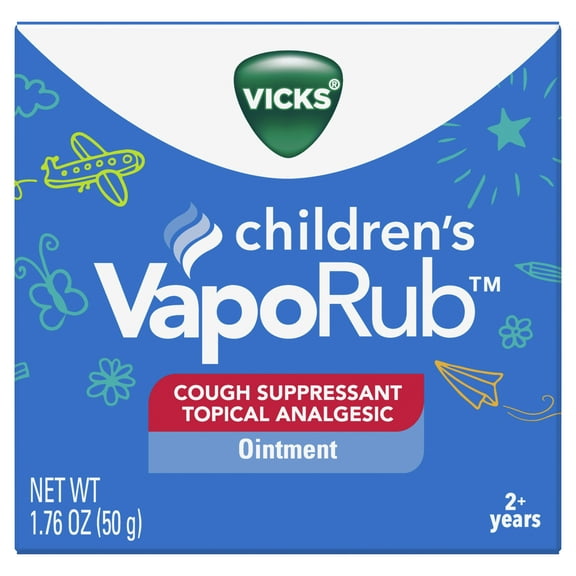 Vicks Vapo Rub Children Topical Chest Rub, Cough Medicine for Kids Cough Relief, 1.76 oz
