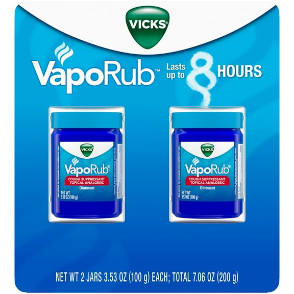 Vicks VapoRub Cough Suppressant Topical Analgesic Ointment Twin Pack (7.06 oz.)