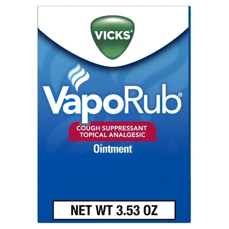 Vicks Vapo Rub Topical Chest Rub and Analgesic Ointment, Cough Medicine for Cough Relief, 3.53 Oz