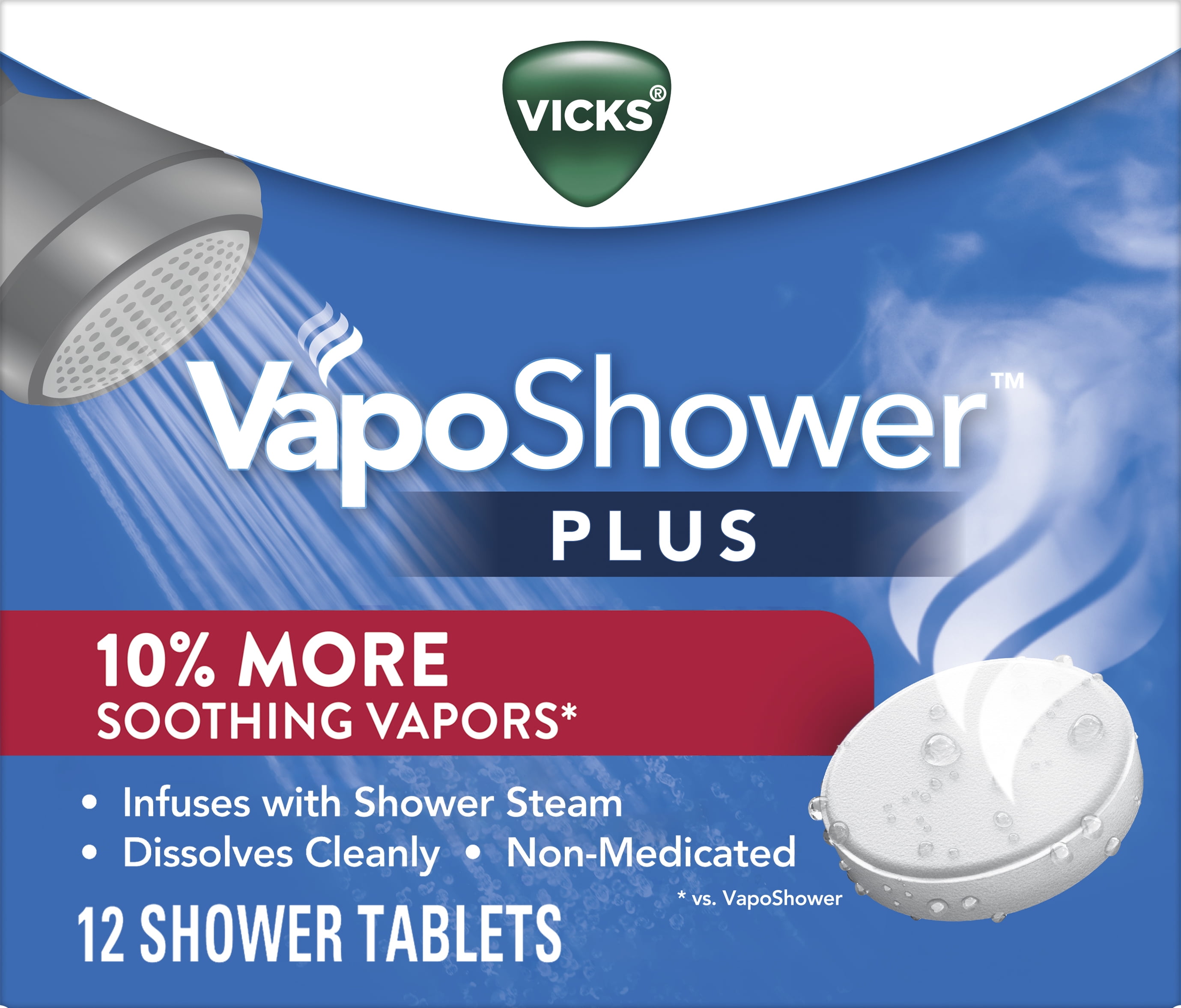 Vicks Vapo Shower Plus Tablets, NonMedicated Eucalyptus Steamer