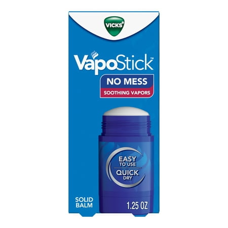 Vicks Vapo Stick, Invisible Solid Balm, Soothing Vicks Vapors for Sinus Relief, Non-Medicated, 1.25 oz