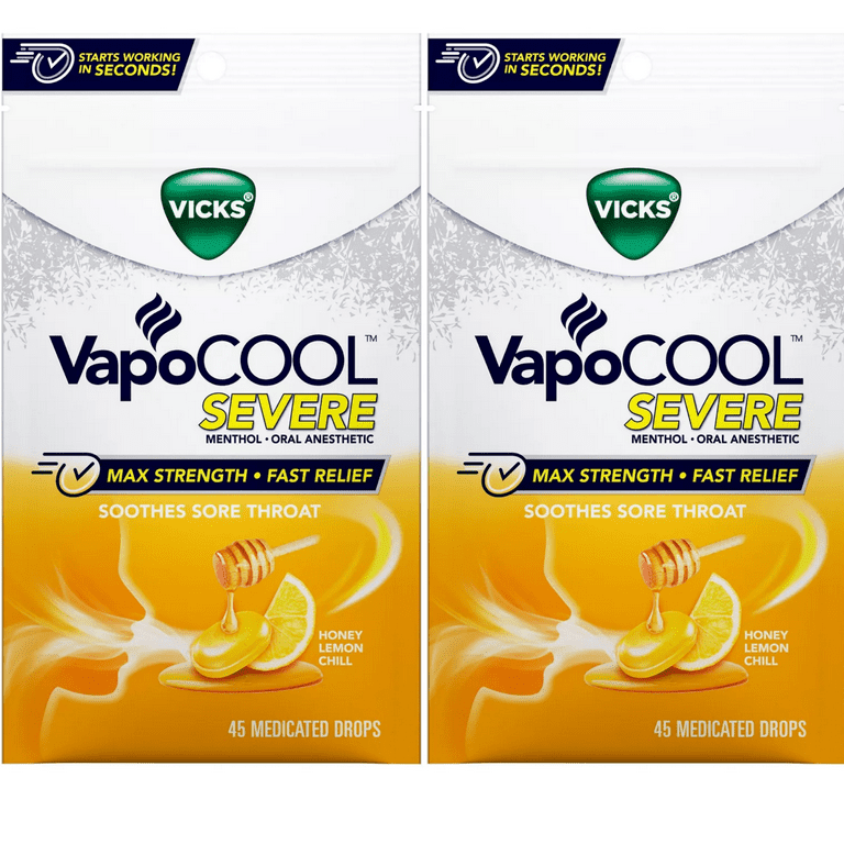 Vicks VapoCOOL Severe Medicated Throat Drops Max Strength Winter