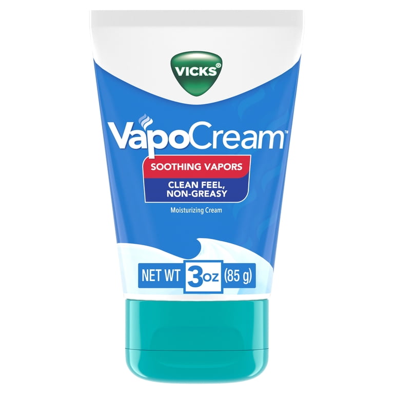 フェイスクリーム VQM Vicks VapoCream, Non-Greasy Moisturizing Cream, Non-Medicated, 3.0