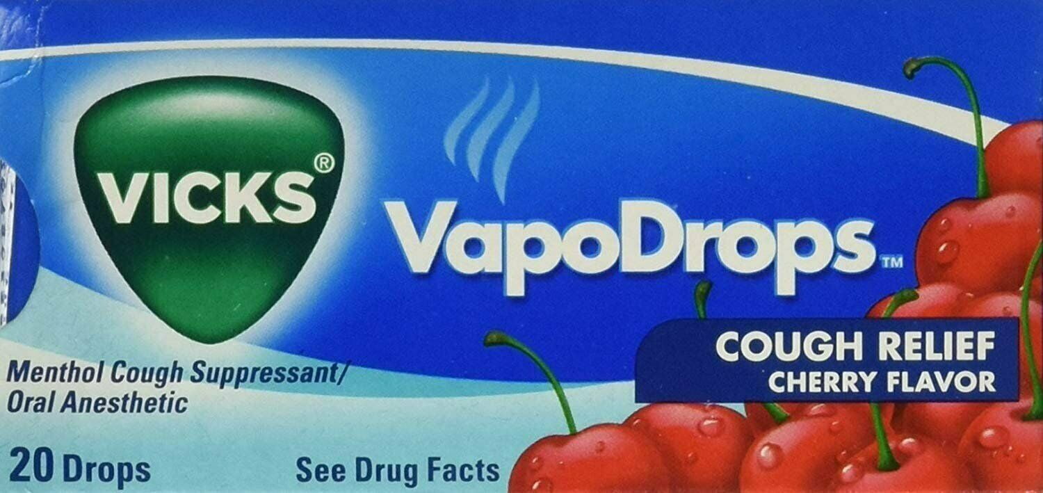 Vicks VapoDrops Cough Suppressant/Oral Anesthetic Drops, Cherry Flavor
