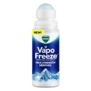 Vicks VapoFreeze Max Strength Menthol + Camphor Pain Relief Roll On, 2.5 oz