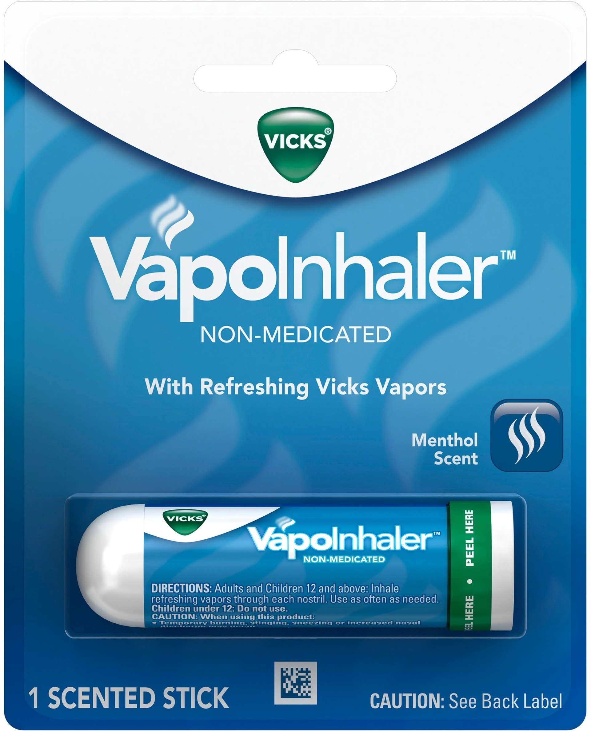 Vicks VapoInhaler, Non-Medicated, Menthol Vapor .007 oz (Pack of 4)