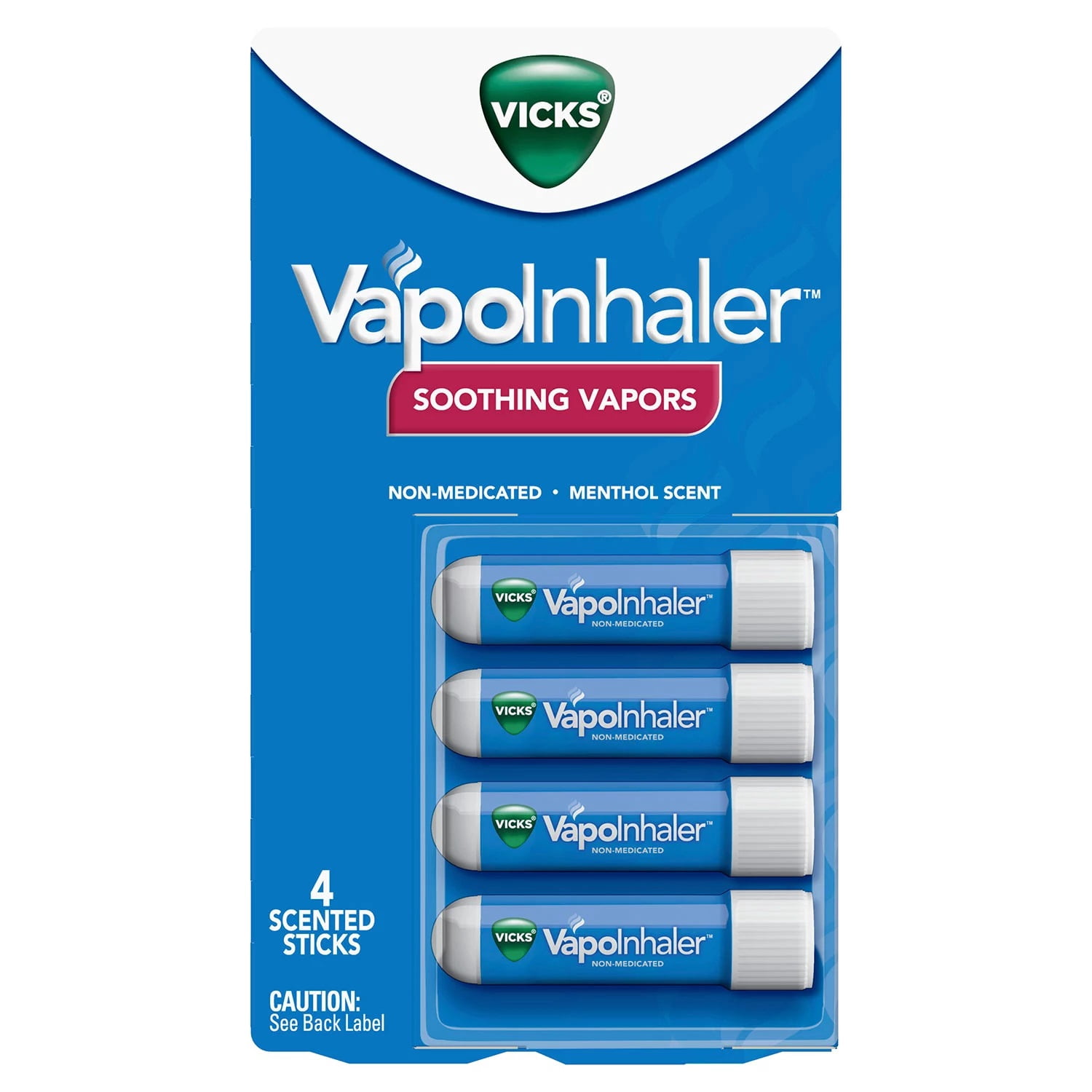 Vicks VapoInhaler Portable Nasal Inhaler Menthol Scent 4 Count 