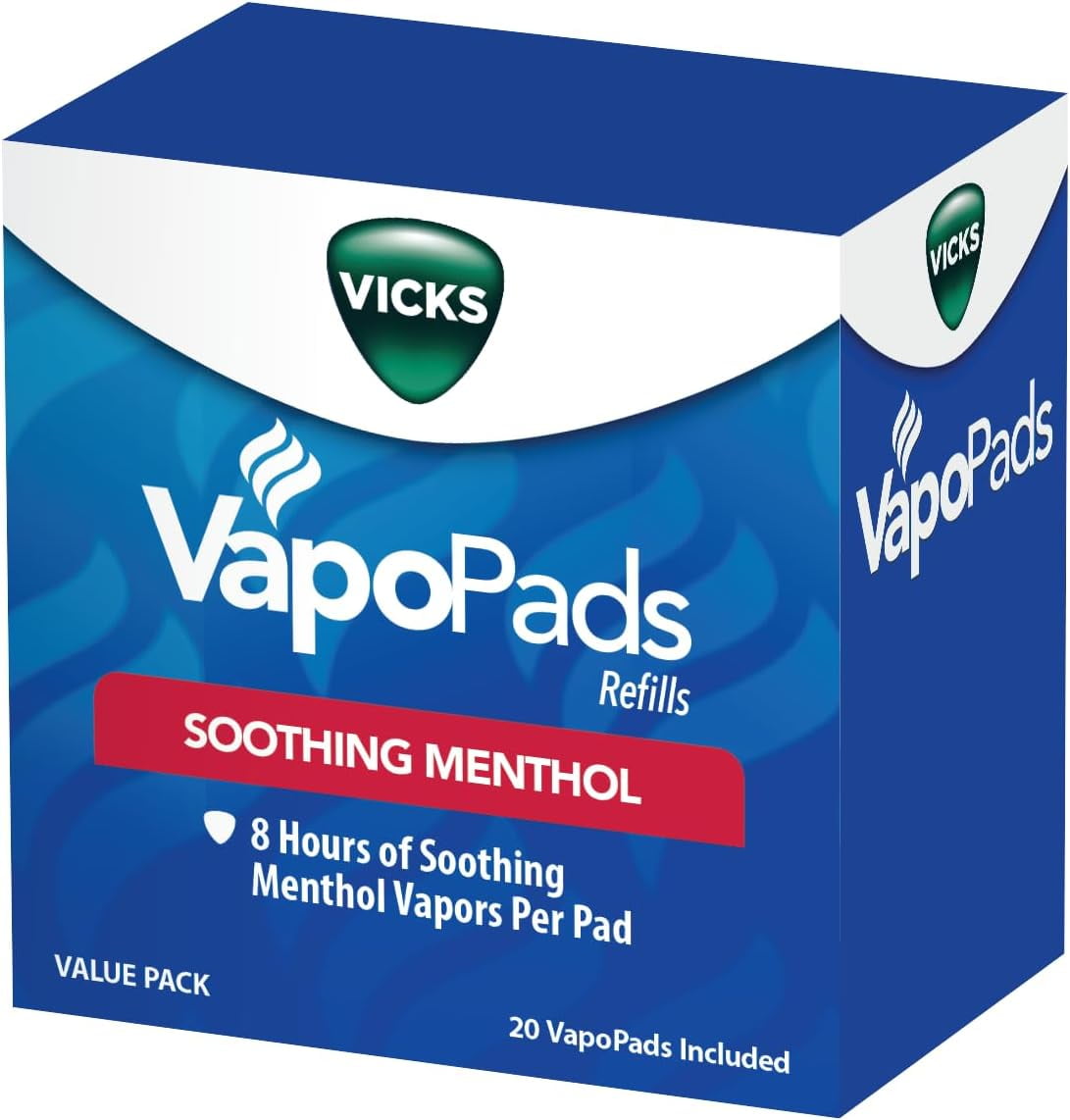 Vicks VapoPads, 20 Count Soothing Menthol Vapor Pads for Vicks