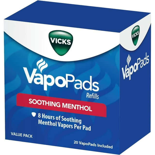 Vicks VapoPads, 20 Count Soothing Menthol Vapor Pads for Vicks Humidifiers, Vaporizers