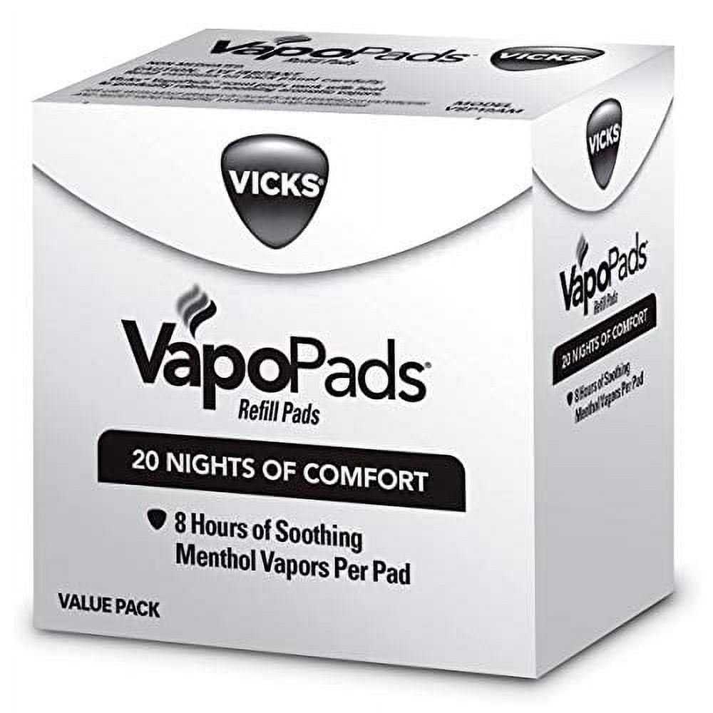 Vicks VapoPads 20 Count, Original Menthol Scented Vapor Pad Refills for