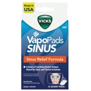 Vicks VapoPads Sinus and Throat Relief, Over the Counter, 12-Pack, VSP39FP