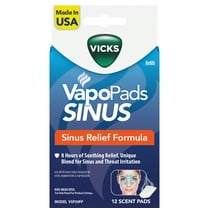Vicks VapoPads Sinus and Throat Relief, Over the Counter, 12-Pack, VSP39FP