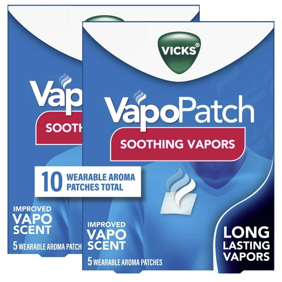 Vicks VapoPatch with Soothing Non-Medicated Vapors, 2 x 5ct Cartons