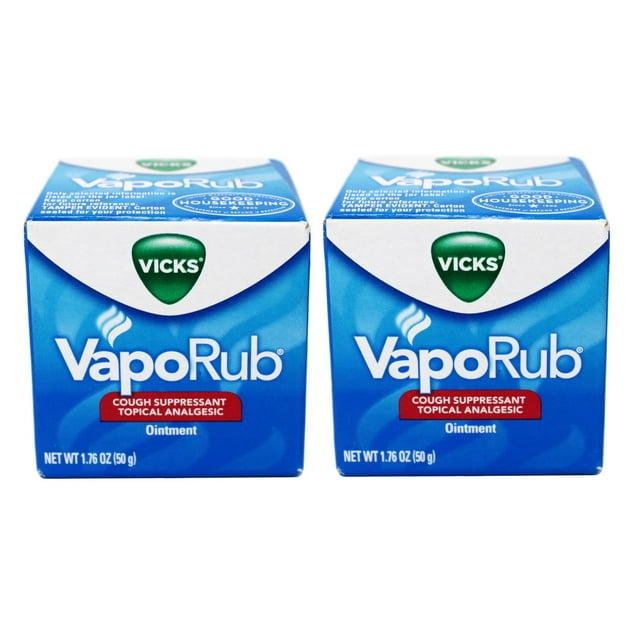 Vicks Vaporub Cough Suppressant Topical Chest Rub And Analgesic Ointment 176oz Pack Of 2 0951