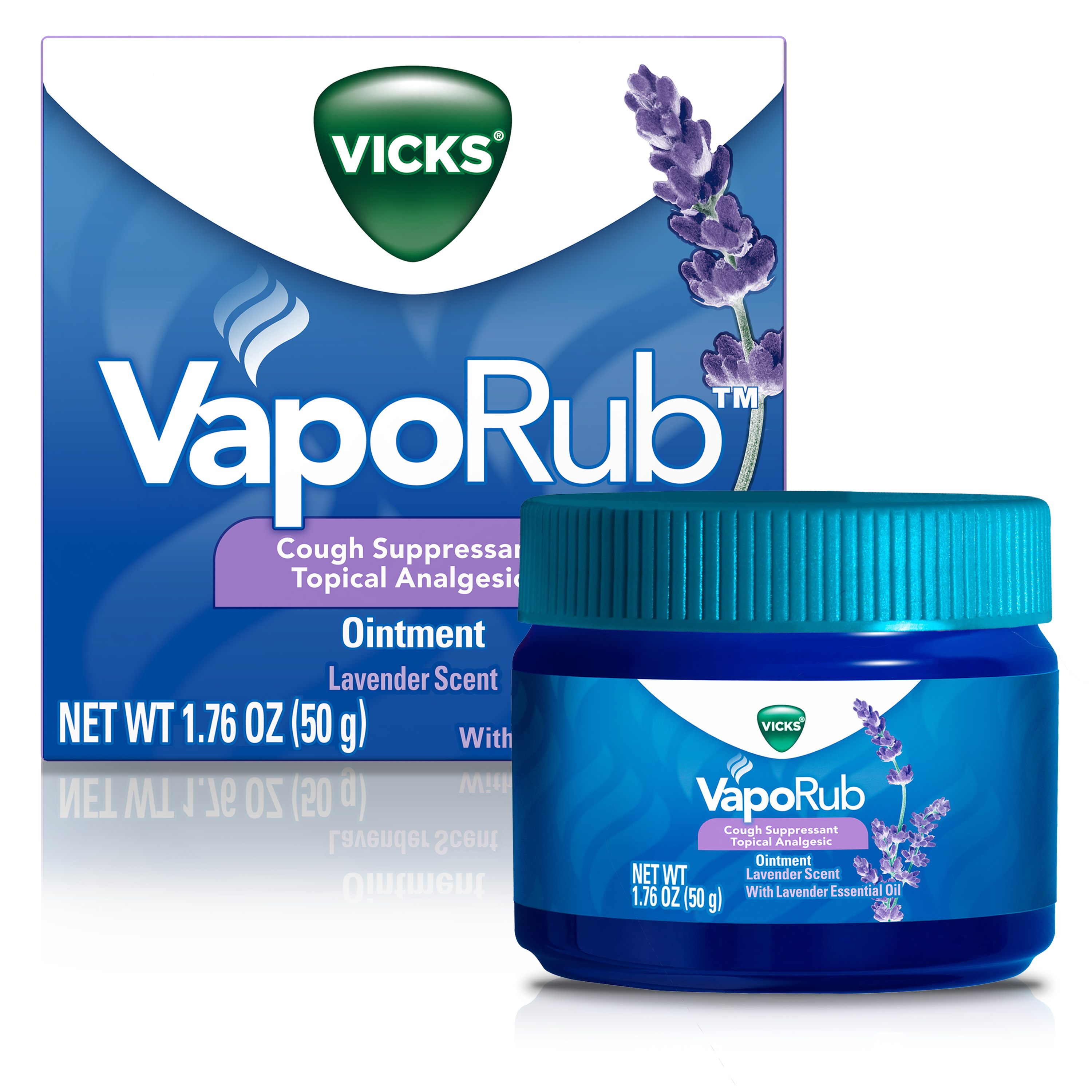 Vicks VapoRub, Lavender Scent, Cough Suppressant, Topical Chest Rub & Analgesic Ointment, Medicated Vicks Vapors, 1.76 oz - image 1 of 11