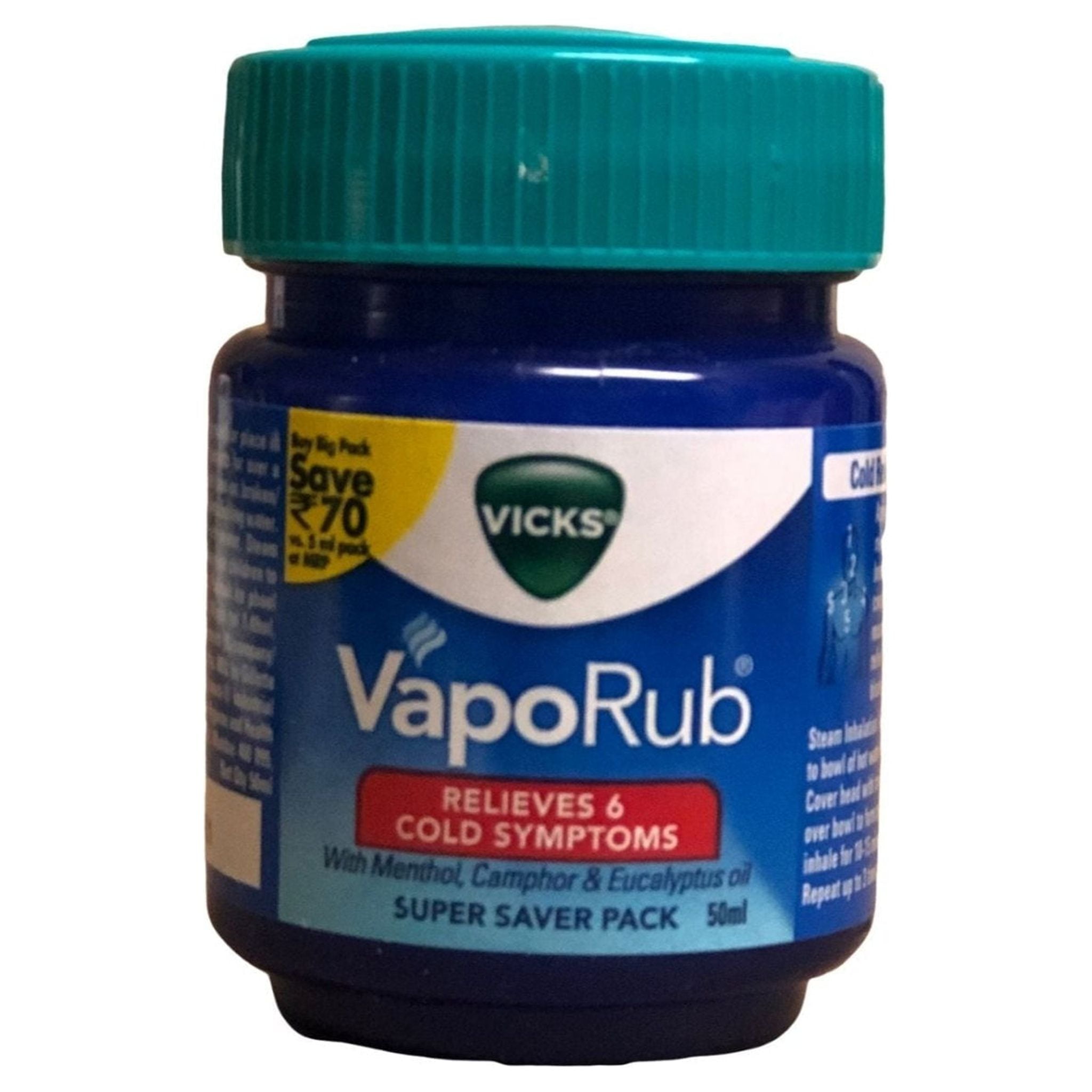Vicks VapoRub Relieves 6 Cold Symptoms 50ml (1.69oz) 