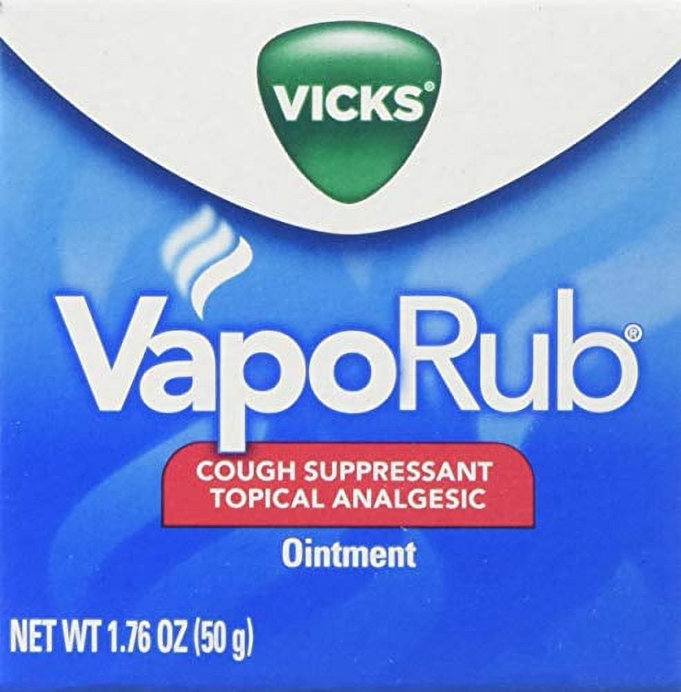 Vicks VapoRub Topical Cold & Cough Suppressant Ointment Gel, 1.76