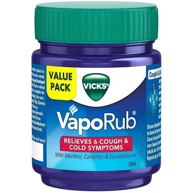 Vicks VapoRub With Menthol, Camphor & Eucalyptus Oil - 50 Ml (1.7 Fl Oz)