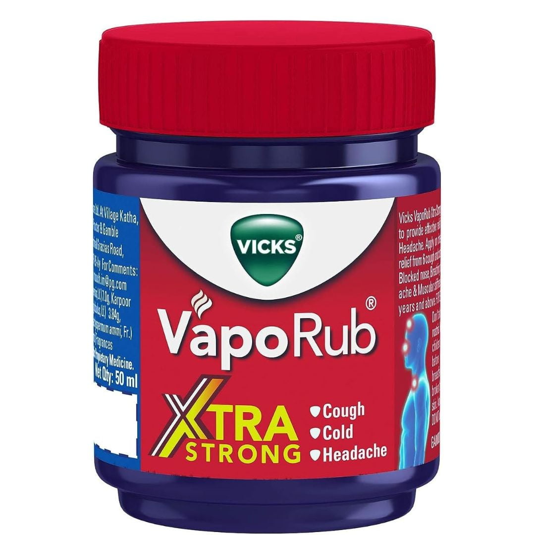 Vicks VapoRub Xtra Strong 50ml  Cough, Cold, Headache Relief Pack of 1