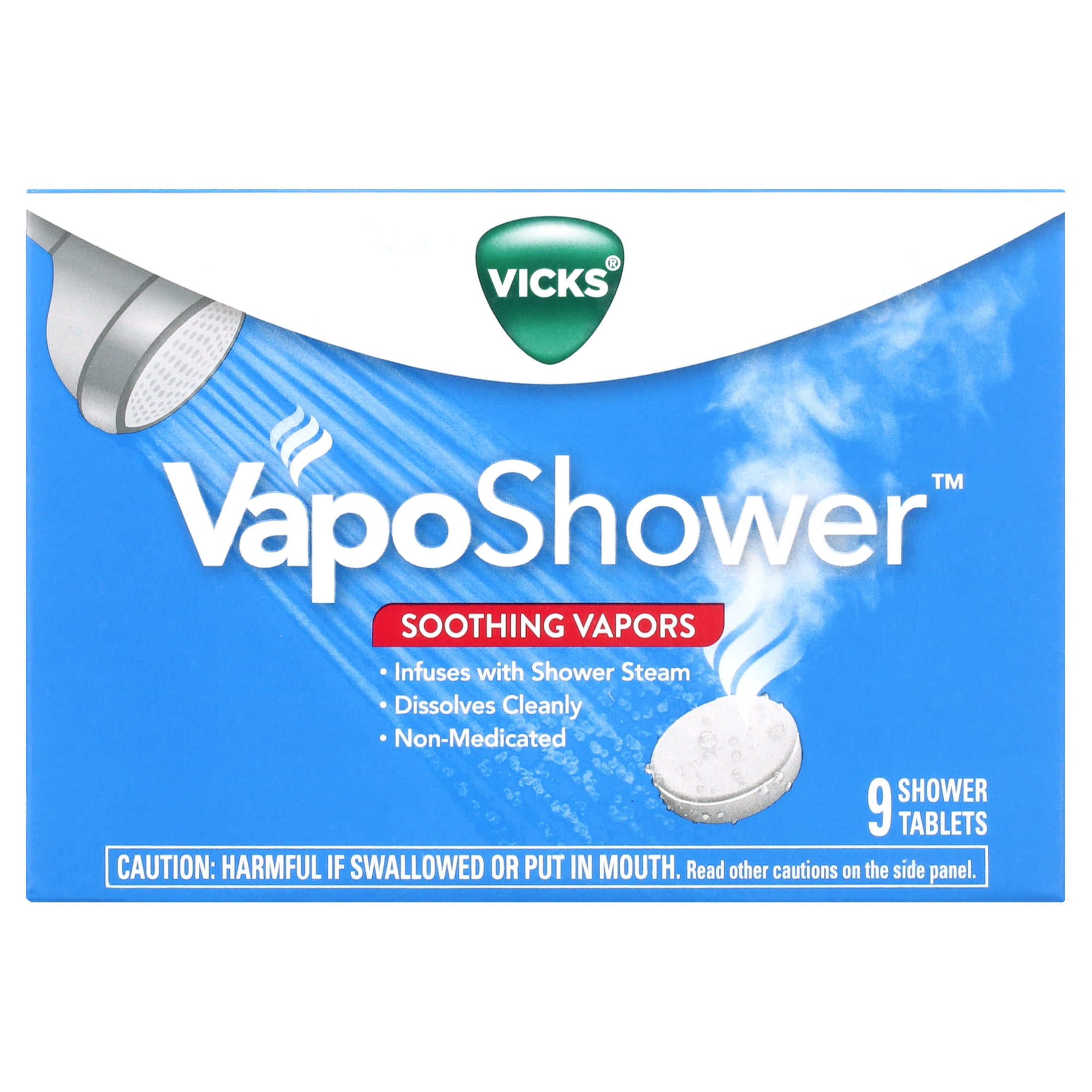 Vicks VapoShower Aromatherapy Shower Bomb, Soothing Vicks Vapor Steam 9 Tablets