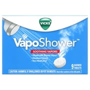 Vicks VapoShower Aromatherapy Shower Bomb, Soothing Vicks Vapor Steam 9 Tablets
