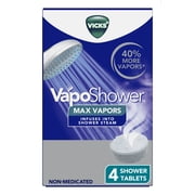 Vicks VapoShower Max, Non-Medicated Eucalyptus Shower Steamer Tablets, Menthol, 4 count