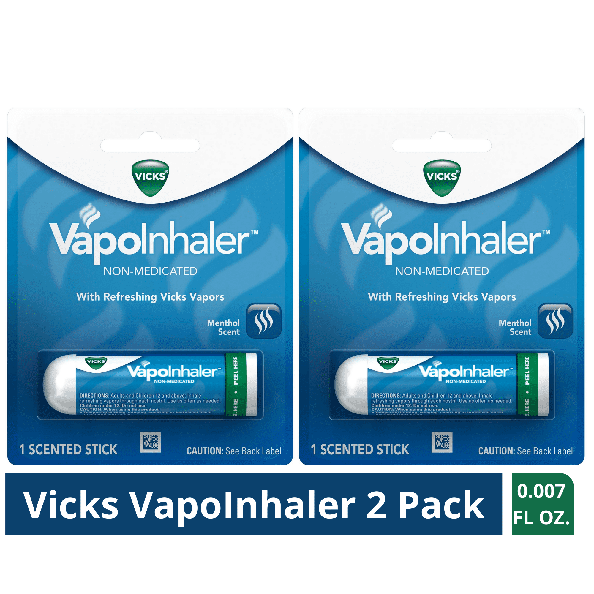Vicks VapoInhaler Portable Nasal Inhaler, Non-Medicated, 1 Scented Stick