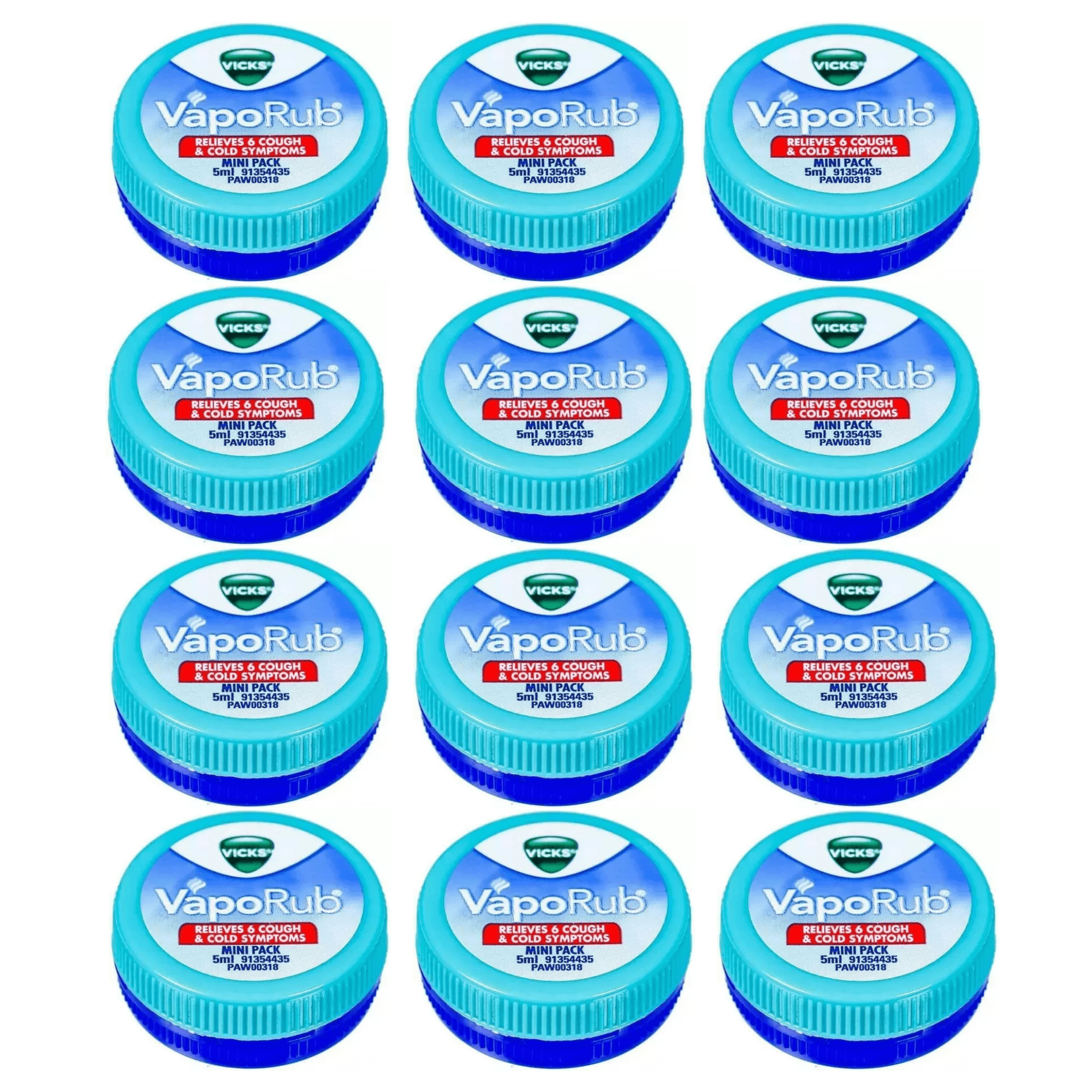 Vicks Vapor Rub Ointment Menthol Cold & Cough Relief 5ml Travel Size with Eucalyptus, Soothing Congestion & Headache Relief Balm  1 2 Count