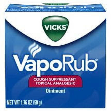 Vicks Vaporub Cough Suppressant Chest Rub Ointment, 1.76 oz