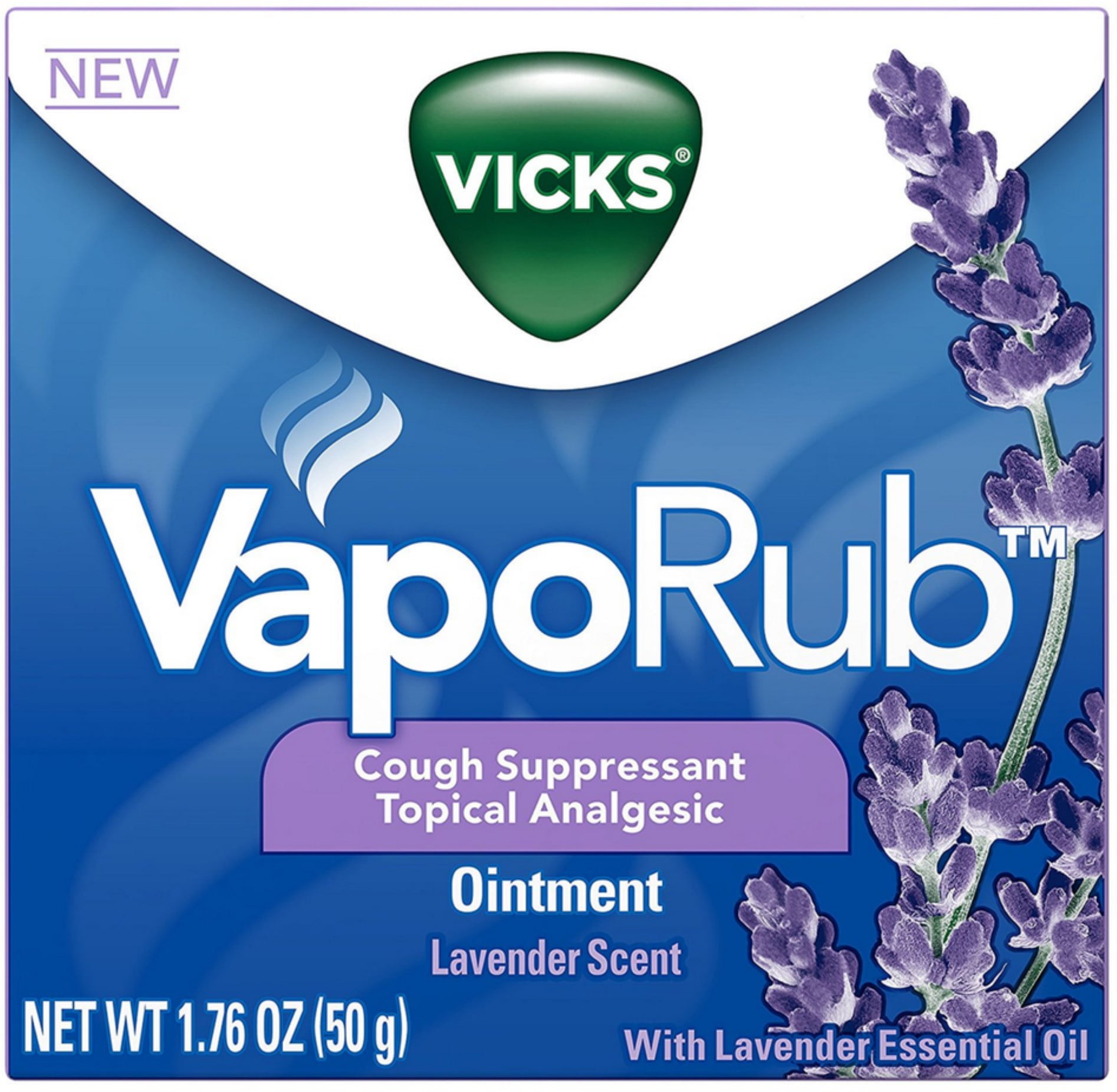 Vicks Vaporub Cough Suppressant Ointment, Lavender 1.76 oz (Pack