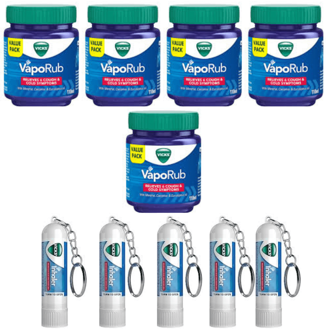 Vicks Vaporub & Inhaler Relieves Blocked Nose Cold Relief 5Vaporub
