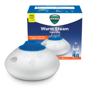 Vicks Warm Steam Vaporizer Humidifier with Night Light, 1.5 gal, 600 Sq. ft, White, V150SGNLUPCV2