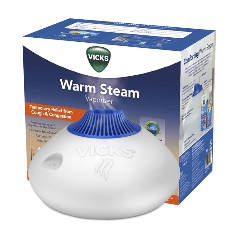 【新品未使用】加湿器VICKS Warm Steam Vaporizer Vicks Warm Steam Vaporizer with Nightlight (Pack of 20) - Walmart.com