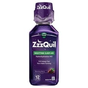 Vicks ZzzQuil Liquid Sleep Aid, Non-Habit Forming, Warming Berry, 12 fl oz