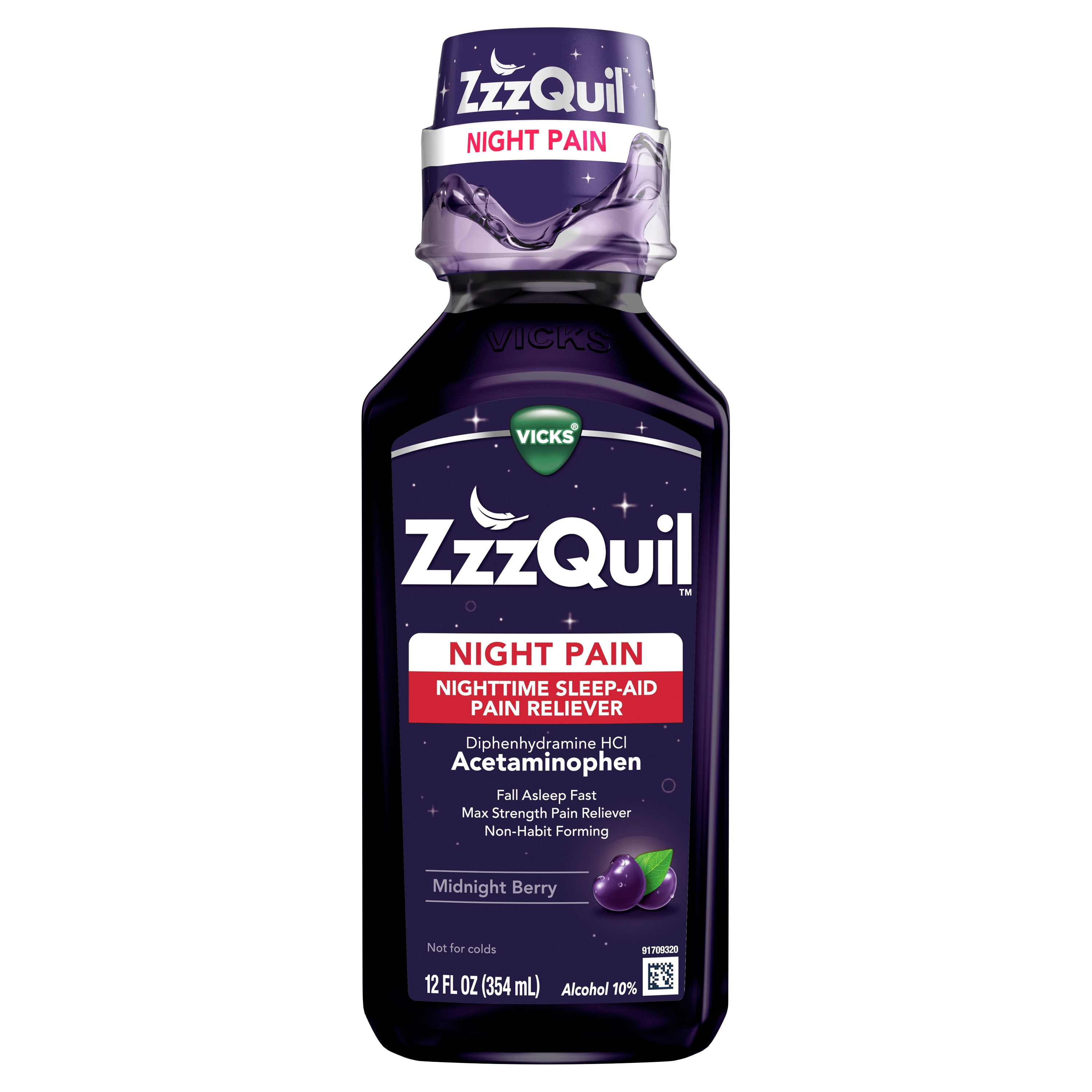 Vicks ZzzQuil Night Pain Liquid Sleep Aid, NonHabit Forming, Nighttime