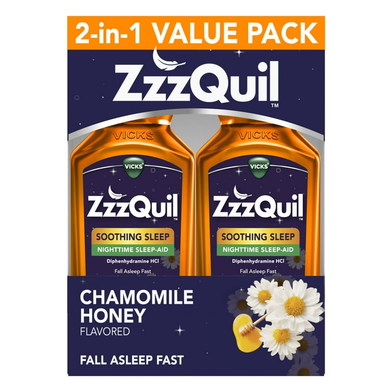 Vicks ZzzQuil Nighttime Sleep Aid Liquid, Diphenhydramine HCI 50mg