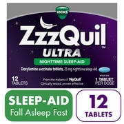 ZzzQuil ULTRA, Sleep Aid, Doxylamine Succinate 25mg, Sleep Aids for Adults, 12 Tablets