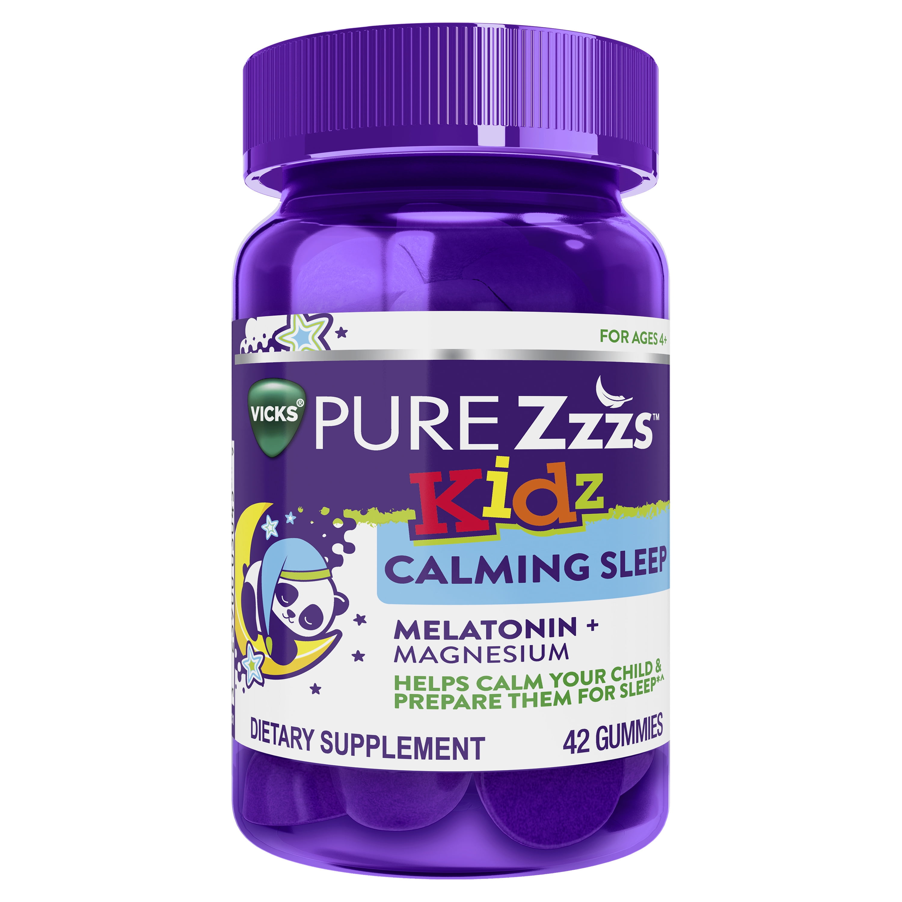 Vicks ZzzQuil Pure Zzzs Kidz Calming Sleep + Magnesium Melatonin Gummies for Kids Sleep Aid