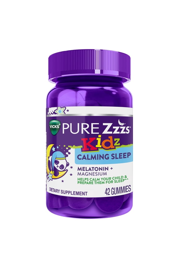 PURE Zzzs Melatonin Sleep Aid Kidz Gummies, 0.5mg + Magnesium, 42 Count