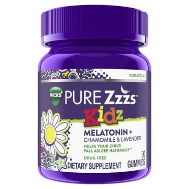 Vicks ZzzQuil Pure Zzzs Sleep Aid Kids Melatonin Gummies, Melatonin 1mg for Children, 30 Count