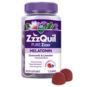 ZzzQuil PURE Zzzs Melatonin Sleep Aid Gummies, Melatonin 1mg, 72 Count