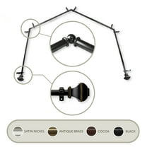 Vicky 13/16" 4-Sided Bay Window Curtain Rod - Black