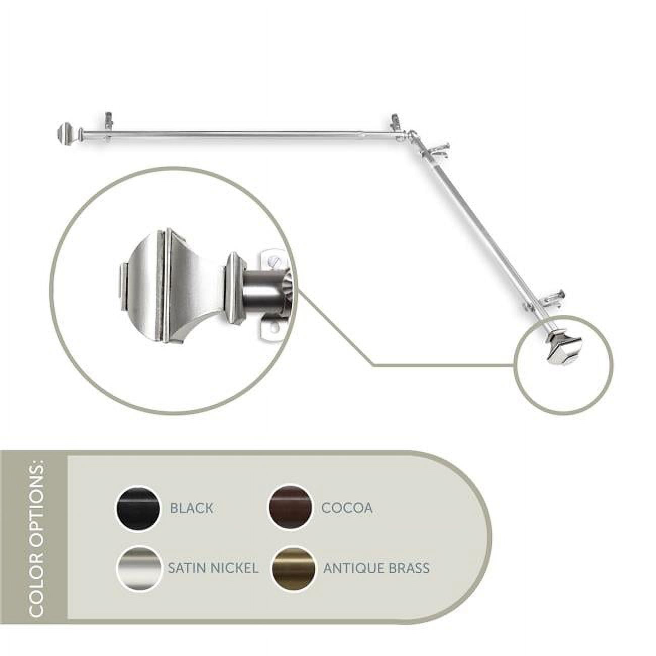 Vicky Corner Window Curtain Rod 13/16 inch dia. 28-48" - Satin Nickel