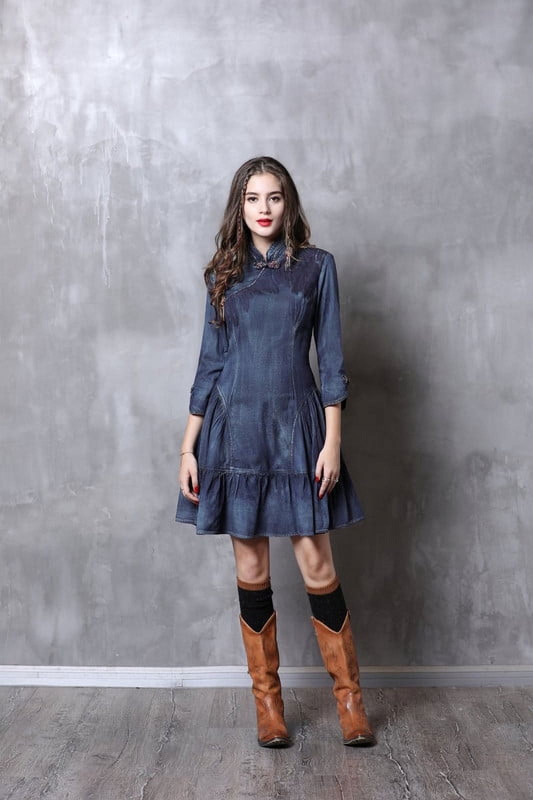 Vicky and Lucas - 3/4 Sleeve Stand Up Collar Fit And Flare Dress - For All  Occasions Modern Style Fashion Dress for Women (XS) - Walmart.com