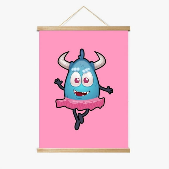 Vicky the Viking Monster Magnetic Wood Frame Hanger by Dancing Littles Jungle