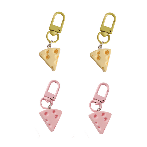 VickyPoP Cute Cheese Keychain, Fun Novelty Accessory With Adorable Yellow Cheese Block 4pcs