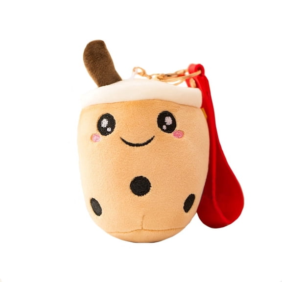 VickyPoP Cute Plush Bubble Tea Keychain Boba Key Ring Backpack Accessories for Women