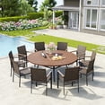 thumbnail image 1 of Vicllax 11-Piece Outdoor Patio Dining Set Wicker Rattan Chair with Metal Frame and Steel Round Table, 1 of 8