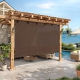 thumbnail image 1 of Vicllax 12'Wx8'H Outdoor Roller Shades, Cordless Patio Blinds for Patio Porch Crank Operation Sun Blocking, Mocha, 1 of 9